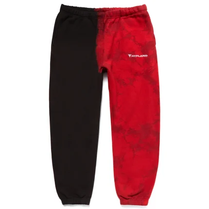 Premium Split Crystal Logo Sweatpants Red Black