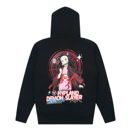 Black Nezuko Demon Slayer Full Zip Hoodie