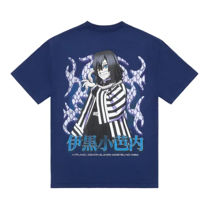 Demon Slayer Obanai Snake Cotton Shirt | Navy