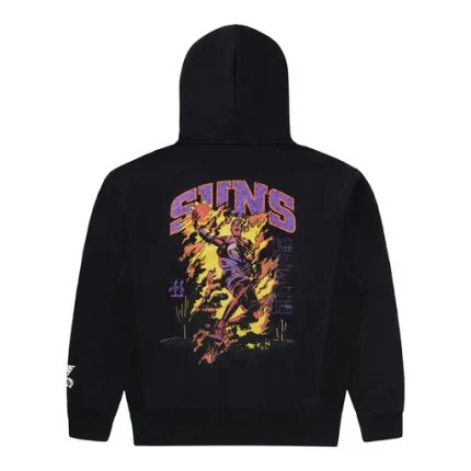 NBA HOODIE PHOENIX SUNS FLAMING EURO STEP (BLACK)